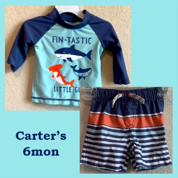 Carter's Swim Euc Carters Boys Rash Guard Swim Set Poshmark